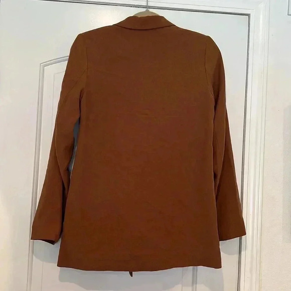 H&M Double-Breasted Jacket Brown Sz 2 - Picture 9 of 10